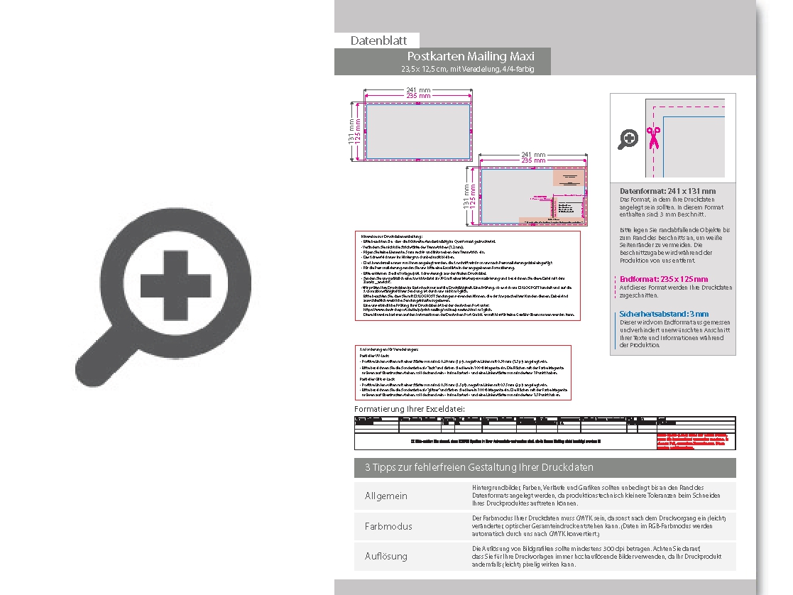 Product Bild postkarten-mailing_maxi_quer_(23_5_cm_x_12_5_cm)_mit_hei__folienpr__gung_silber
